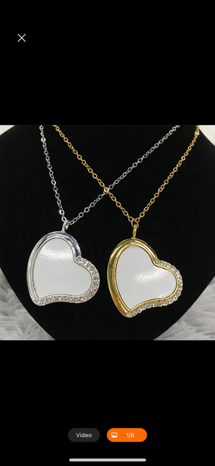 Blingy Heart Charm Necklace